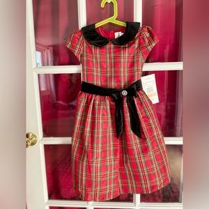 Rare Editions Brand New with Tag Holiday Dress. Velvet collar & ribbon. Size: 6X